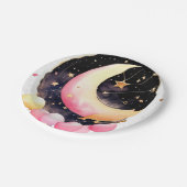 Twinkling Moon & Stars Kindermädchendusche Pappteller (Schrägansicht)