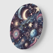 Twinkling Stardust Große Wanduhr (Winkel)