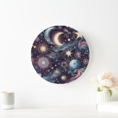 Twinkling Stardust Große Wanduhr (Zuhause)