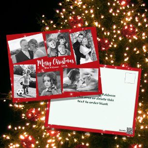 Twinkling Stars Foto Collage Frohe Weihnachten Postkarte