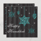 Twinkling Stars von David Hanukka Einladungskarte Einladung (Vorne/Hinten)