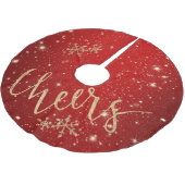 Twinkling Stars - Weihnachtsgeschenk - Rot Polyester Weihnachtsbaumdecke (Schrägansicht)