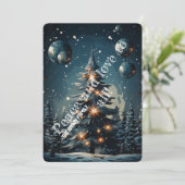 Twinkling Twilight Christmas Feiertagskarte (Stehend Vorderseite)