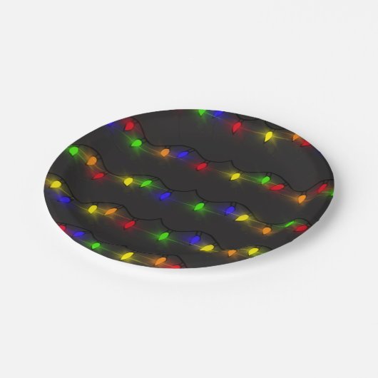 Twinkling Weihnachtslicht Pappteller (Schrägansicht)