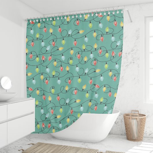 Twinkling Weihnachtslicht Weihnachtsmuster Duschvorhang