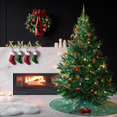 Twinkling Weihnachtslicht Weihnachtsmuster Polyester Weihnachtsbaumdecke