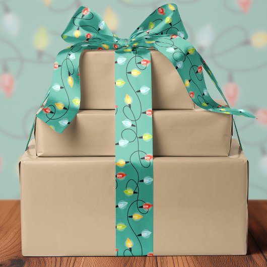 Twinkling Weihnachtslicht Weihnachtsmuster Satinband