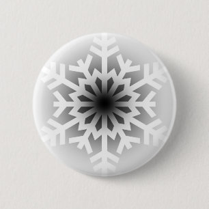 Twinkling White Snowflake Button