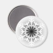 Twinkling White Snowflake Magnet (Vorderseite/Rückseite)