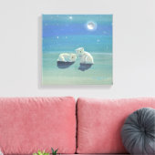 Twinkling Winter Polar Bären Wrapped Canvas Print Leinwanddruck (Insitu (Wohnzimmer))