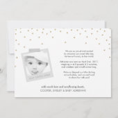 Twinkly Gold Stars Baby Girl Geburtsankündigung Ankündigung (Rückseite)