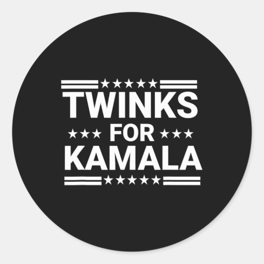 Twinks für Kamala Harris 1 Runder Aufkleber (Vorderseite)