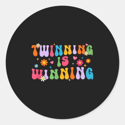 Twinning Is Winning Twin Day Srit Week Friend  Runder Aufkleber (Vorderseite)