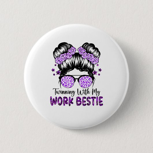 Twinning mit meiner Arbeit Bestie Beste Freundscha Button (Vorderseite)