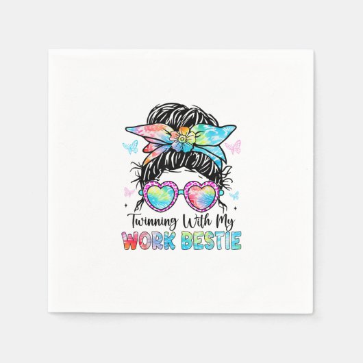 Twinning mit meiner Arbeit Bestie Beste Freundscha Serviette (Vorderseite)