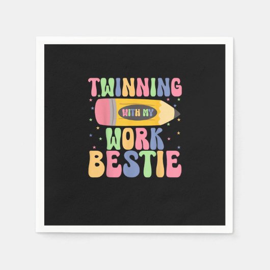 Twinning mit meiner Arbeit Bestie Spirit Week Best Serviette (Vorderseite)