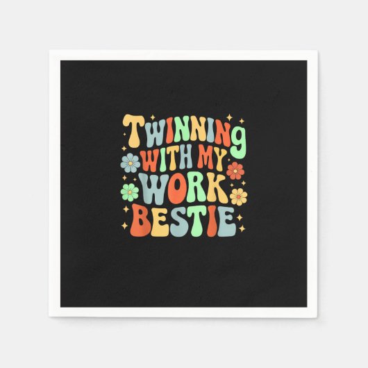 Twinning mit meiner Arbeitszeit Freunde Geist Woch Serviette (Vorderseite)