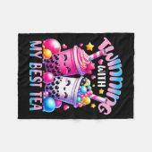 Twinning With My Tea Bubble Tea Boba Ie Friendship Fleecedecke (Vorderseite (Horizontal))