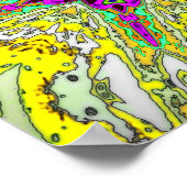 Twinöl und Essig - farbiges Muster v2 Poster (Ecke)