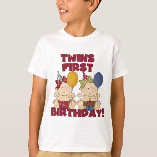 Twins 1. Geburtstag - Girls Tshirts und Geschenke (Vorderseite)