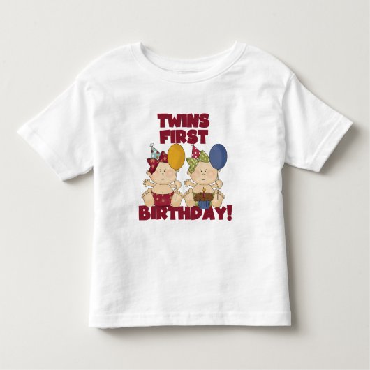 Twins 1. Geburtstag - Girls Tshirts und Geschenke (Vorderseite)