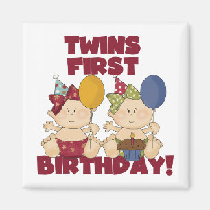 Twins 1. Geburtstag - Girls Tshirts und Geschenke Magnet