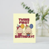 Twins 1. Geburtstag - Girls Tshirts und Geschenke Postkarte (Stehend Vorderseite)