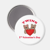 Twins 1. Valentinstag Magnet (Vorderseite/Rückseite)