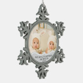 TWINS 1. Weihnachtsfeier FOTO Erstbezug Schneeflocken Zinn-Ornament (Links)