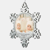 TWINS 1. Weihnachtsfeier FOTO Erstbezug Schneeflocken Zinn-Ornament (Rechts)
