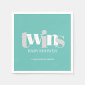 Twins Aquamarines Baby Dusche Party Serviette (Vorderseite)