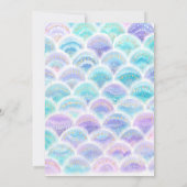 Twins | Aquarell Glitzer Mermaid Birthday Einladung (Rückseite)