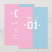 Twins Athletic 01 1. Geburtstag Party Einladungen (Vorne/Hinten)