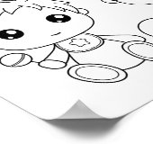 Twins Baby Boy Girl Coloring Page Poster (Ecke)
