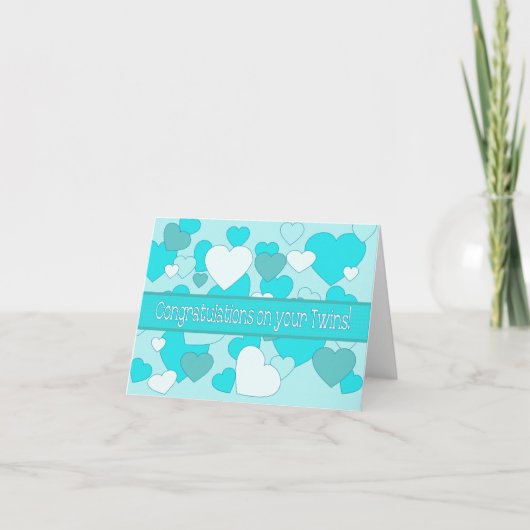 Twins Baby Boy gratuliert Karte (Vorderseite)