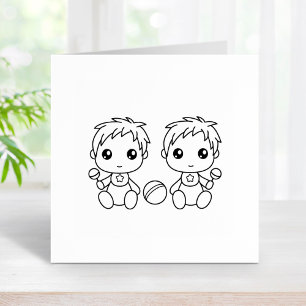 Twins Baby Boys Color Me Gummistempel