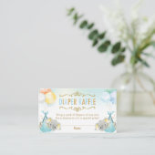 Twins Baby Boys Elephant Diaper Raffle Ticket Begleitkarte (Stehend Vorderseite)