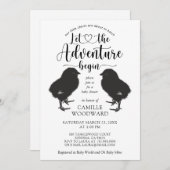 Twins Baby Chicks Kinderdusche Einladung (Vorne/Hinten)