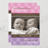 TWINS BABY DANKE: Harmonie 4P Dankeskarte (Vorne/Hinten)