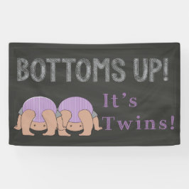 Twins Baby Duschbanner Banner