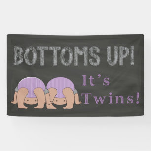 Twins Baby Duschbanner Banner