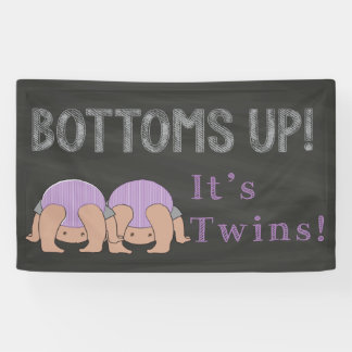 Twins Baby Duschbanner Banner