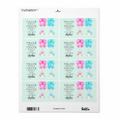 Twins Baby Dusche Danke Label (Vorne)