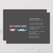 Twins Baby Dusche Einladung (Vorne/Hinten)