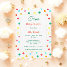 Twins Baby Dusche farbenfroh Fiesta Confetti