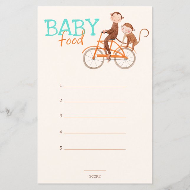 Twins Baby Dusche Niedlicher Affe Doppelstörung (Vorderseite)