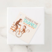 Twins Baby Dusche Niedlicher Affe Doppelstörung Geschenkanhänger (Beispiel)