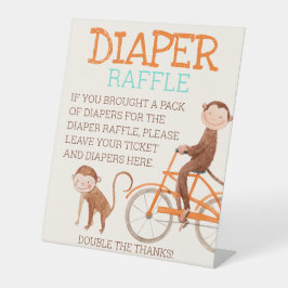 Twins Baby Dusche Niedlicher Affe Doppelstörung Sockelschild