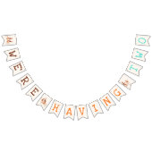 Twins Baby Dusche Niedlicher Affe Doppelstörung Wimpelkette (Alle)