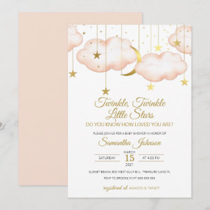 Twins Baby Dusche, Twinkle Little Star Einladung
